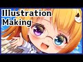 【イラストメイキング】SDキャラの春日まほちゃん描いてみた！【Vtuber】